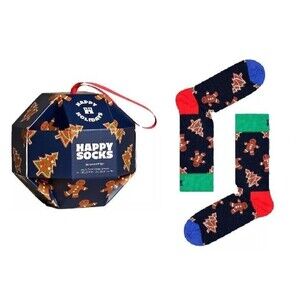 Happy Socks 1 Pack Gingerbread Cookies Socks Gift Set Adult Size 8-12